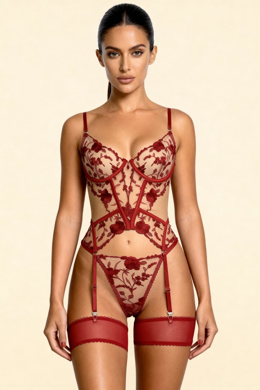 Guêpière Marisela Rouge